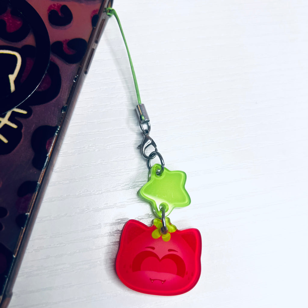 Strawberry Kitty phone charm