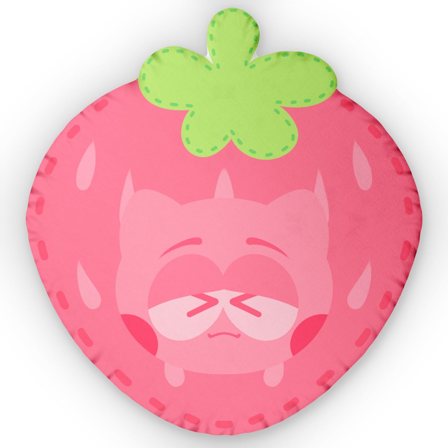 Strawberry Kitty Pillow