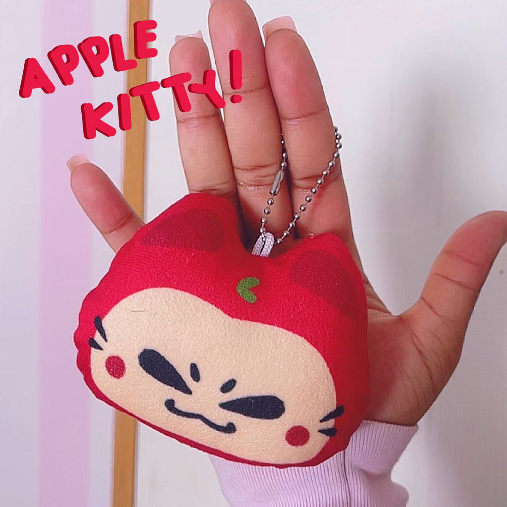 Apple Kitty Plush Keychain