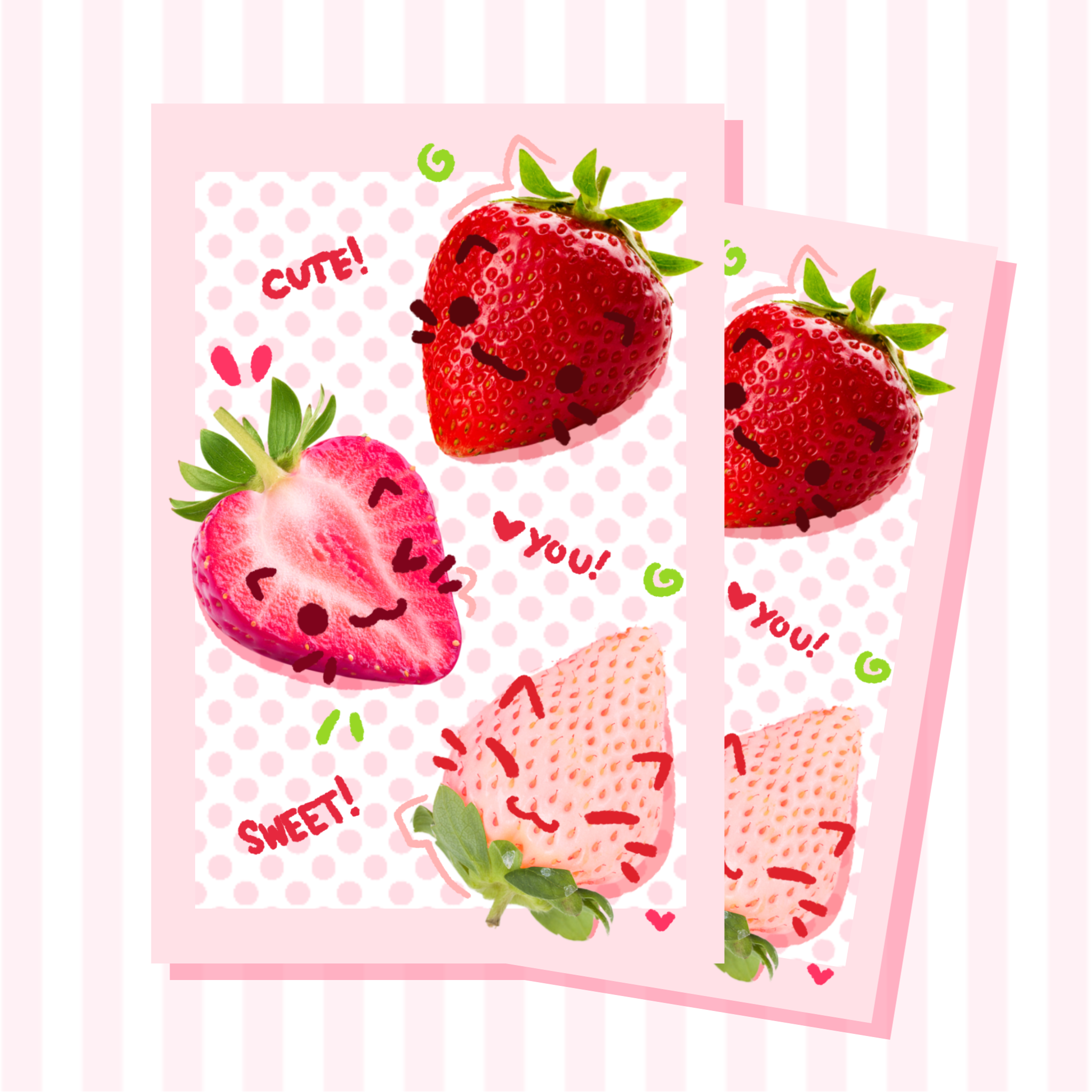 Real Strawberry Kittys Print