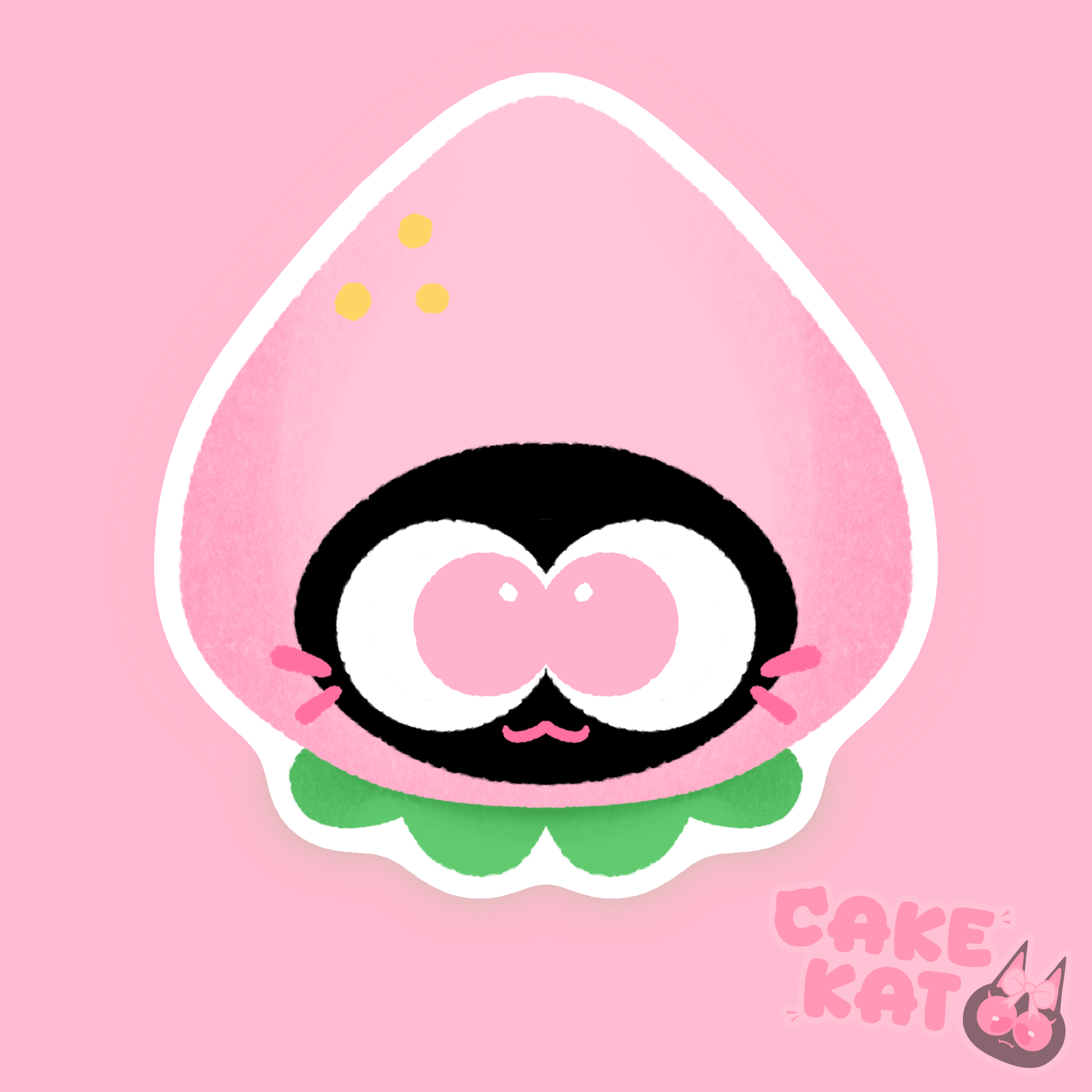 Pink Strawberry Kitty Sticker