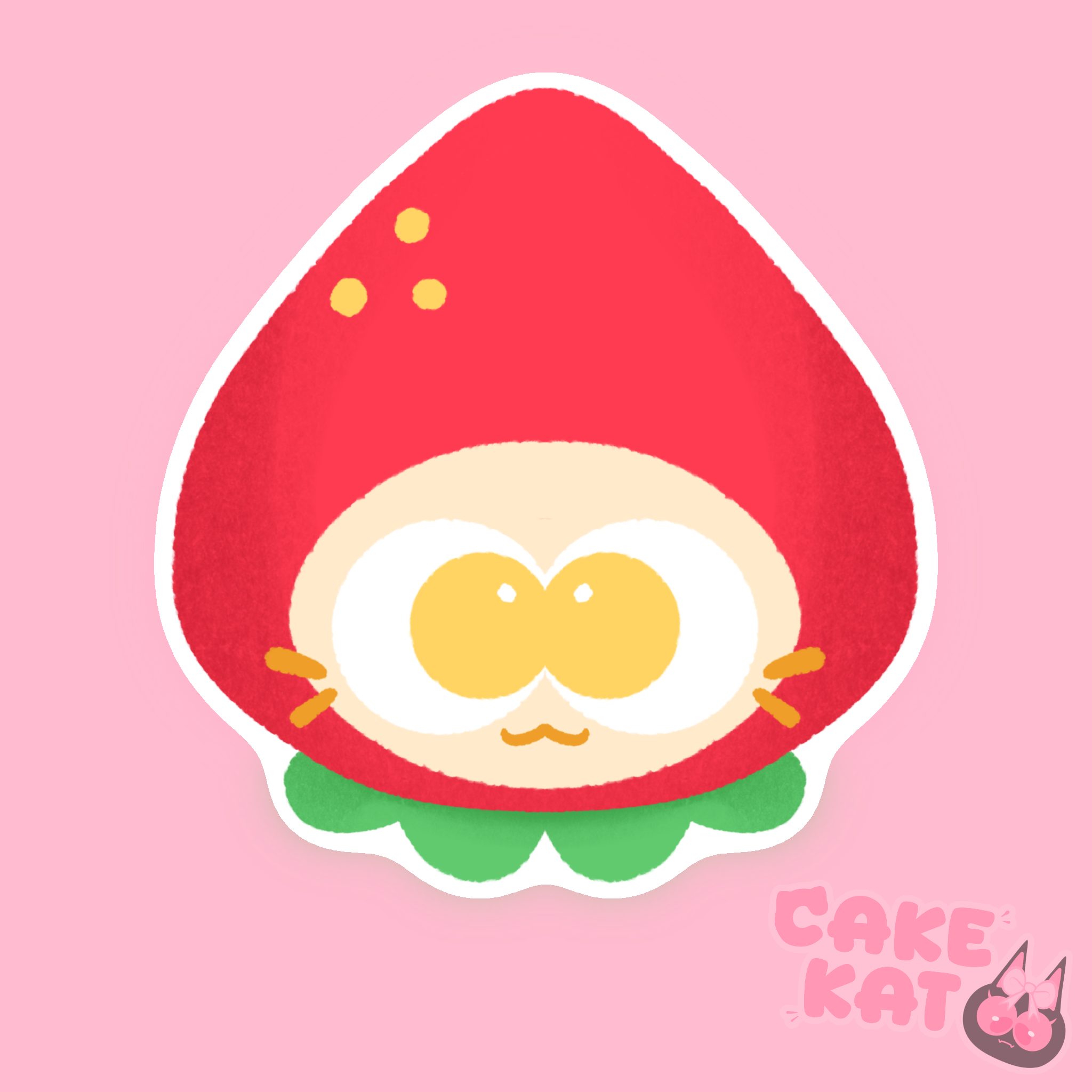 Red Strawberry Kitty Sticker