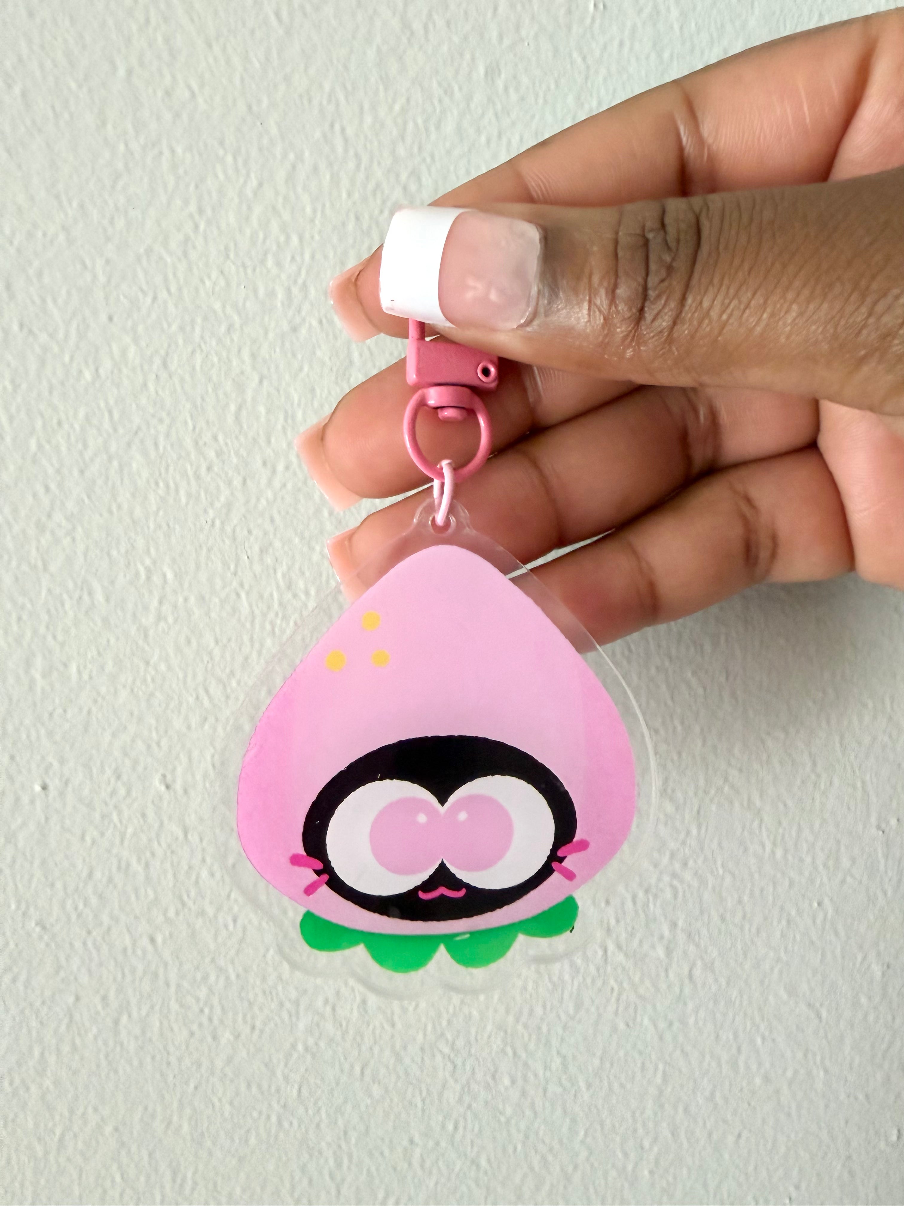 Pink Strawberry Keychain