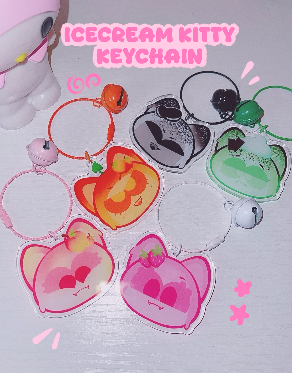 Icecream Kitty Keychains